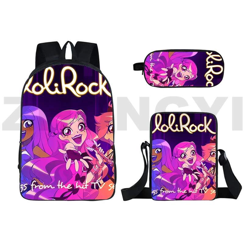 مجموعة حقيبة ظهر Lolirock للنساء ، حقيبة مراهقة ، حقيبة مدرسية ، أنيمي ثلاثي الأبعاد ، هدايا للطلاب ، LoliRockstar ، 16"