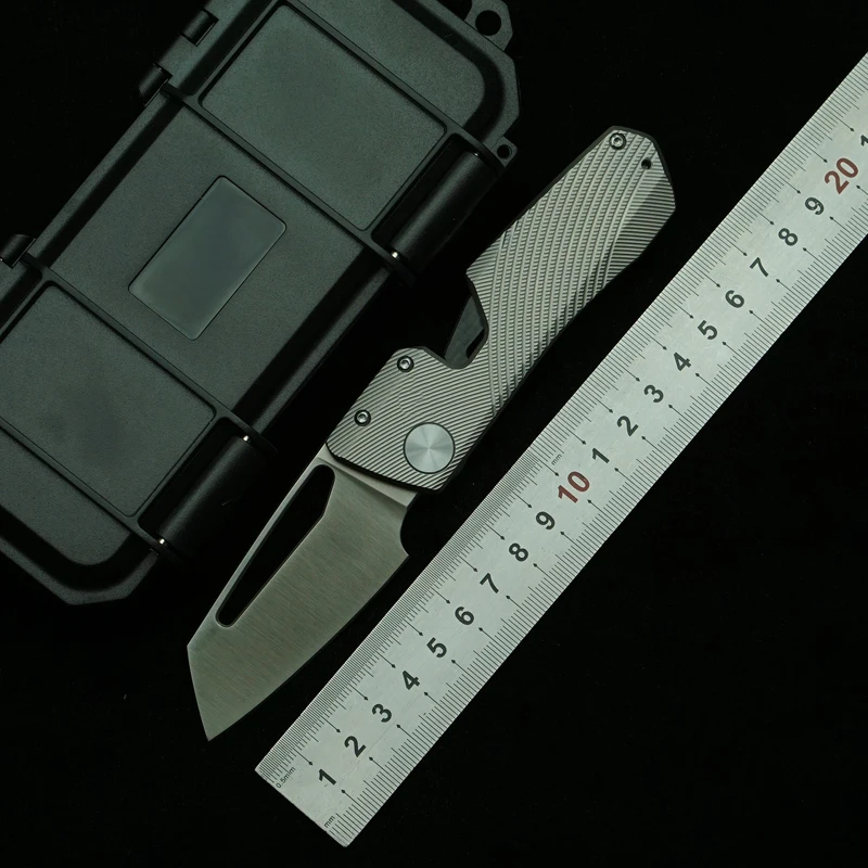 

LEMIFSHE M390 Winterpudding Milled Titanium Handle Ceramic Bearings Pocket EDC Tool Fishing Camping Hunting Pencil Folding Knife
