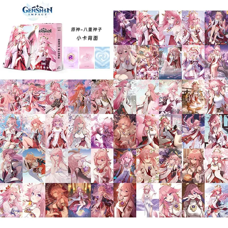 50pcs  in Box Animation Card Game Character Series Collection Genshin Cards
