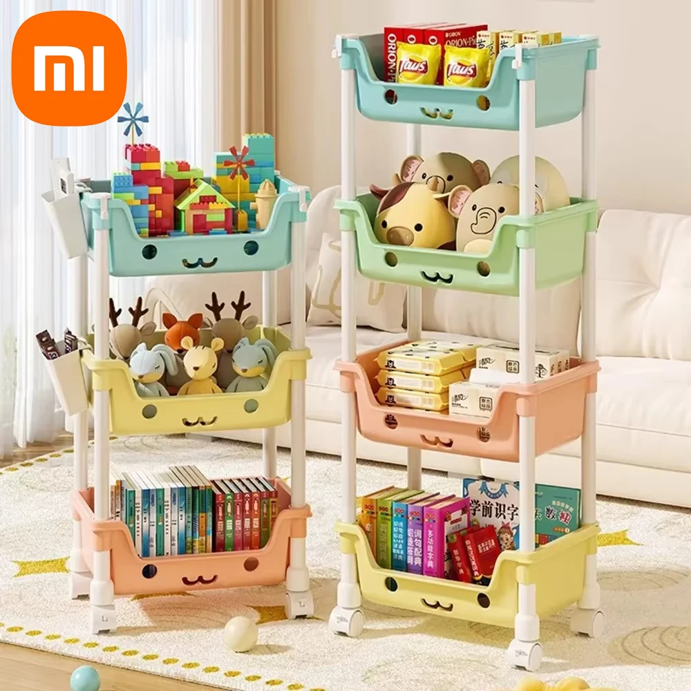 Xiaomi Toy Storage Trolley Bookshelf Snack Rack For Children Storage Organizer Kitchen Storage Bathroom Accessories Organizer