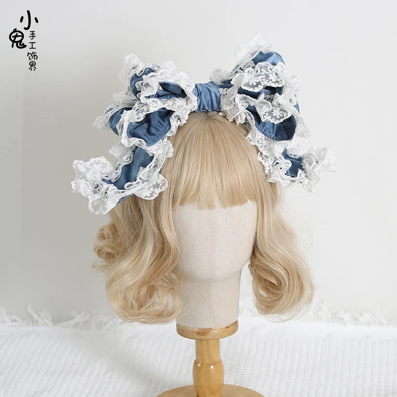 Lolita sweet candy color lace bowknot KC Japanese doll, Lolita hair hair hoop head ornaments