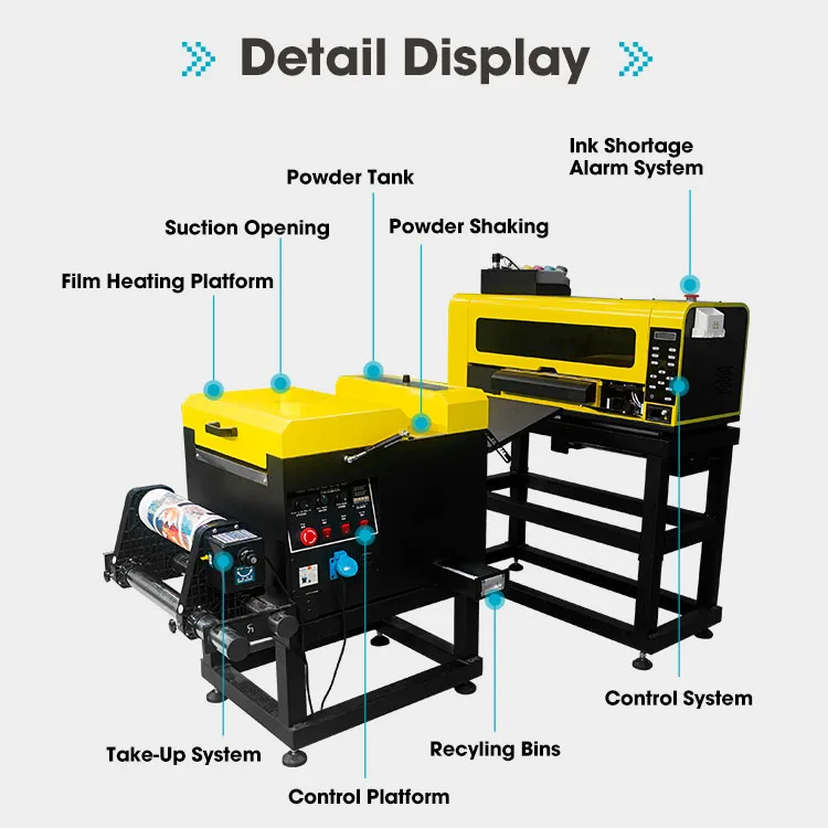 US warehouse stock dtf printer 60 cm 24inch with i3200/4720 print head and Powder Shaking machine