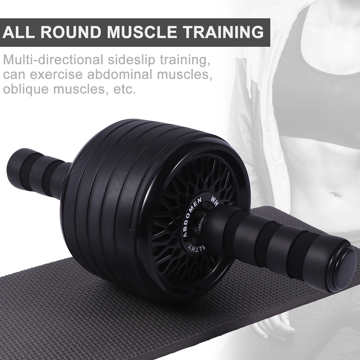 

Silent Roller Abdomen Wheel Workout Multifunction Abdominal Portable Equipment Trainer Mute Fitness