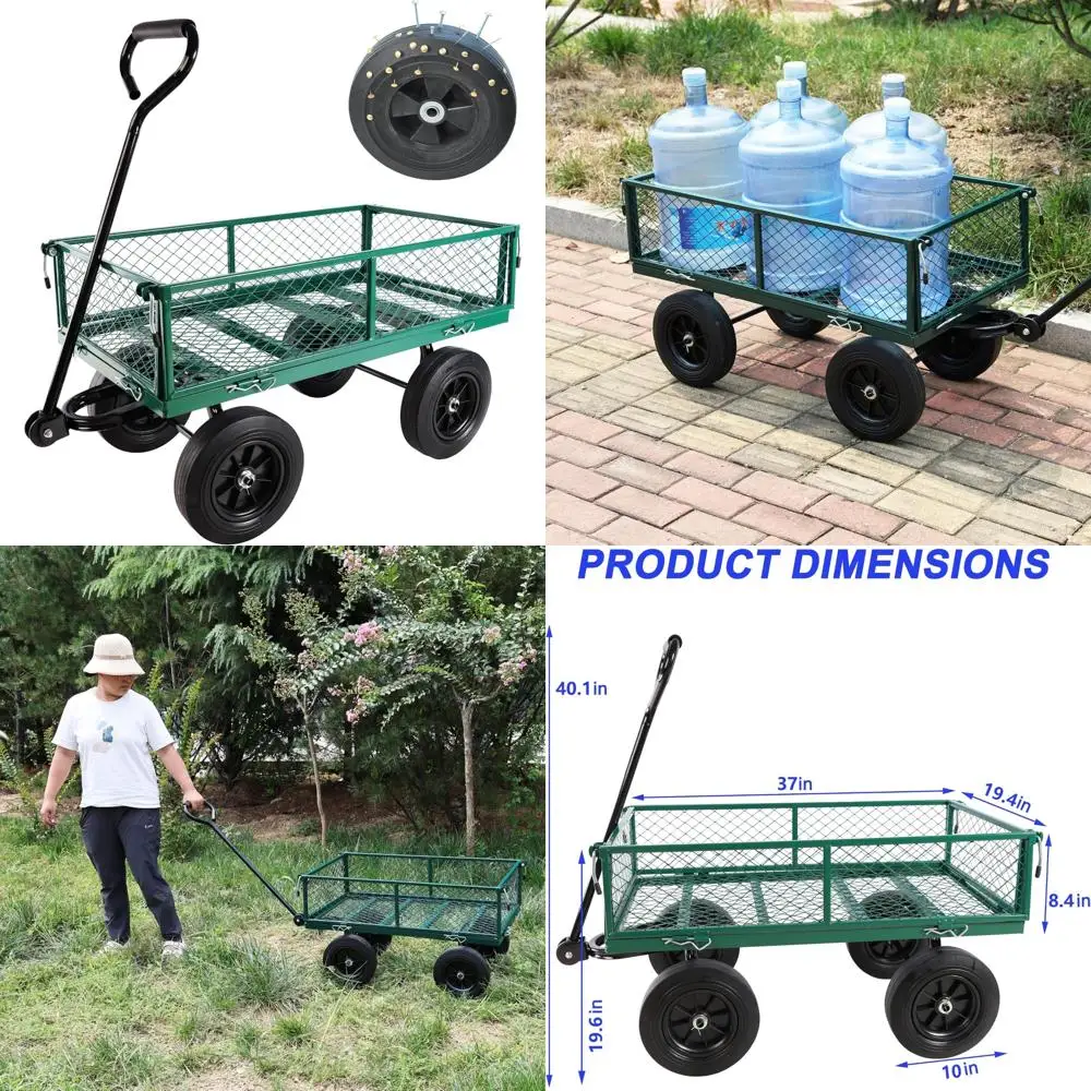 Wagon latéral amovible adapté aux ferme et aux entrepôts : chariot à benne basculante de jardin essentiel pour votre expérience de jardinage idéale