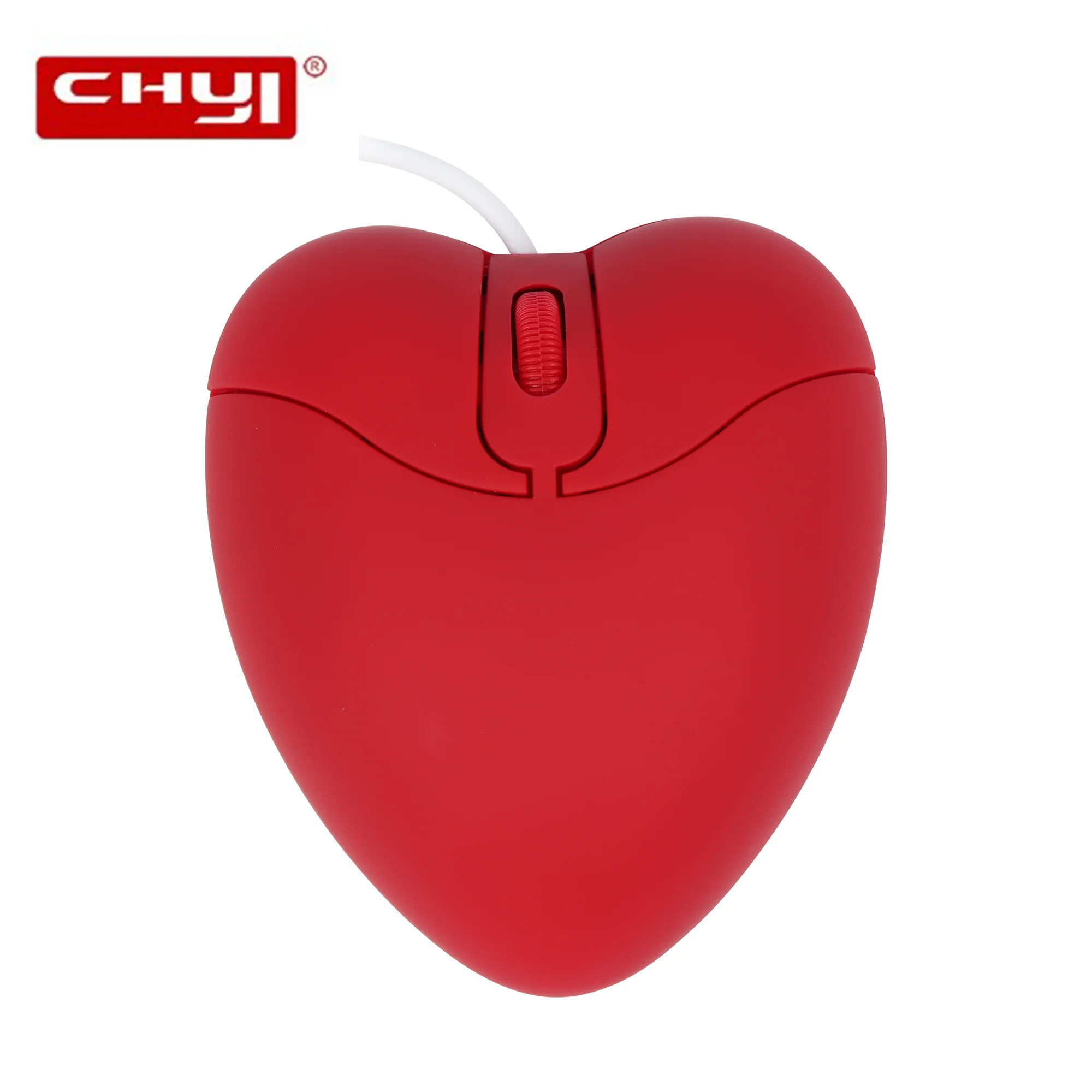 

CHYI Wired Computer Mouse USB Optical Cute Red Love Heart Super Slim PC Mause 3D For Friends Girls Kids For Laptop PC Tablet