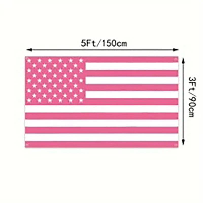 Funtalk Sommer-Wandteppich mit amerikanischer Flagge in Rosa, lustiges rosa gestreiftes Hintergrundposter für die Dekoration des Wohnzimmers. – Detail 4