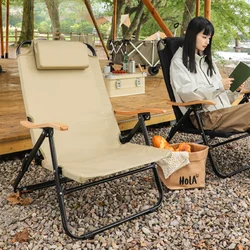 Angle Adjustable Camping Fishing Chair Journey Picnic Beach Chairs With Detachable Pillows For Camping Fishing Hiking