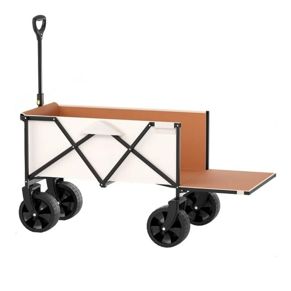 

Camper with Rear Door Stall Cart Outdoor Foldable Camping Car Children's Lying Trailer Picnic