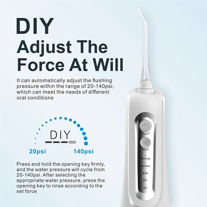 

Mijia Dental Oral Irrigator Water Flosser Thread Teeth Pick Mouth Washing Machine 4 Nozzels 4 Modes USB Rechargeable 300ml Tank