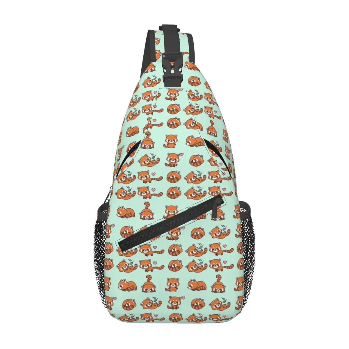 

Red Panda Pattern Chest Bag Men Sling Crossbody Backpack Chest Bag Travel Hiking Daypack Shoulder Bag