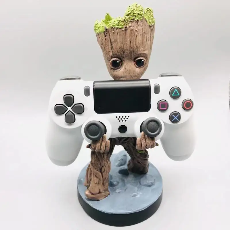 Guardians Of The Galaxy Groot Gamepad Holder Action Figure Toys Cute Small Tree Man Phone Bracket Model Ornament Decorate Gifts