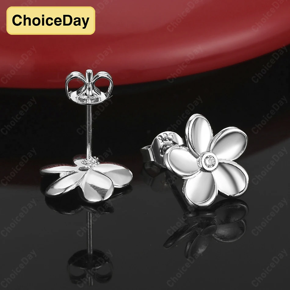 

ChoiceDay 925 Sterling Silver Exquisite Flower Zircon Earrings Fashion Women's Accessories Party Jewelry Gift