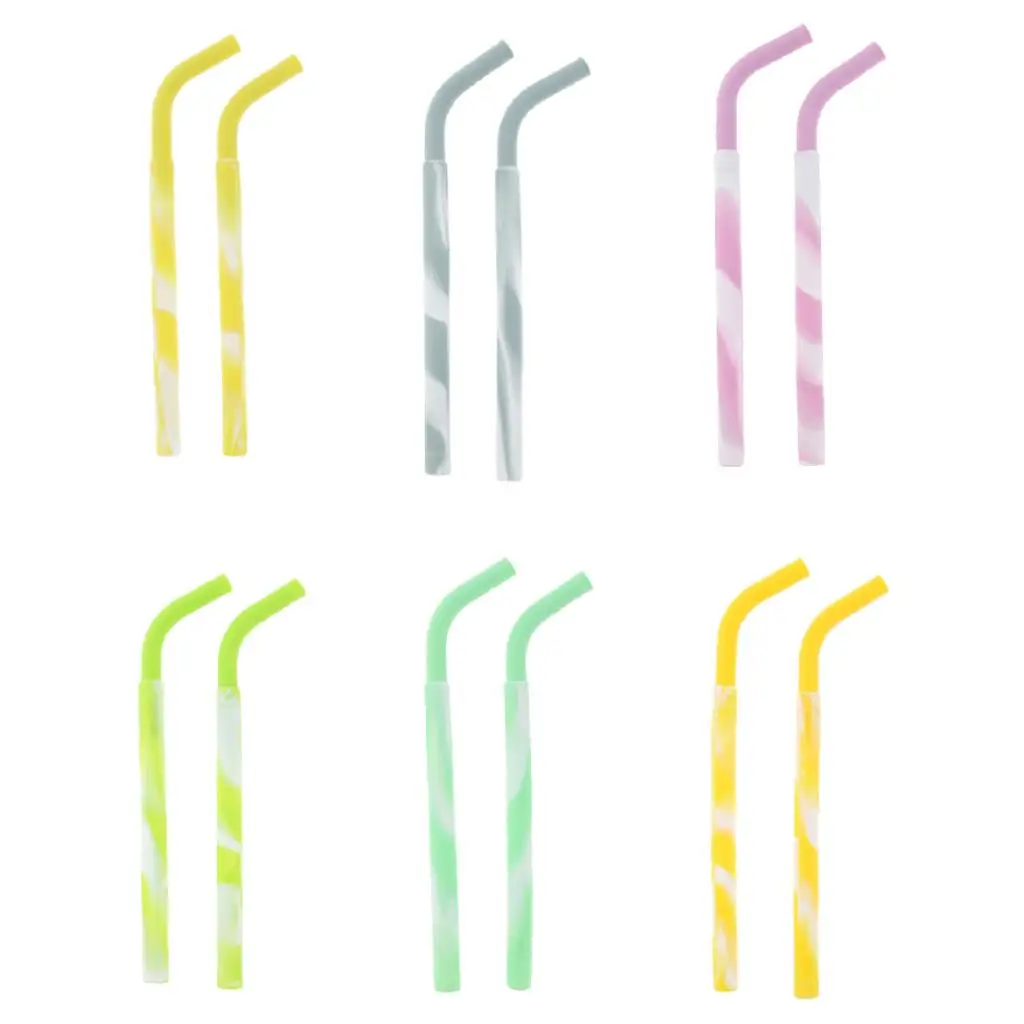 

2 шт. складная силиконовая соломинка для питья, складная посуда для питья на открытом воздухе