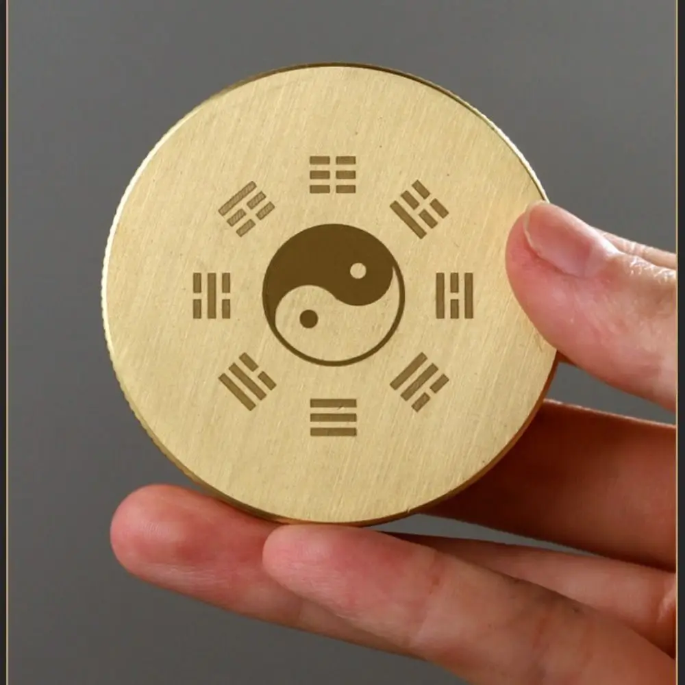 Chinese Style Multifunction Paperweights Solid Brass BaGua Paperweight Brush Rests Metal Decoration Holding Paper
