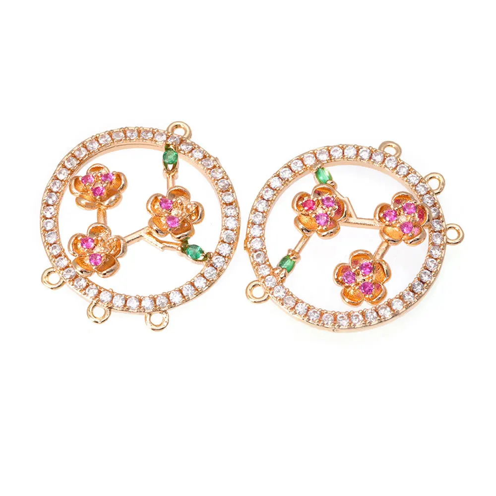 High Quality 18K Gold Color Brass and Zircon More Style Earrings Connect Charms Pendants Jewelry Making Diy Findings Accessories