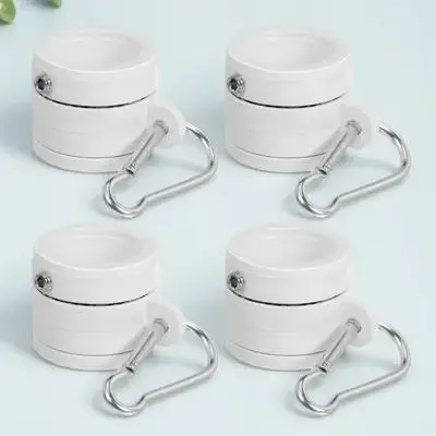 

4Pcs Rotating Flagpole Mounting Rings Heavy Duty Plastic Flag Clips for Grommet Banners Weather Resistant Hardware Kit