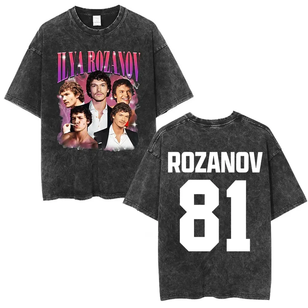 

Vintage Washed Heated Rivalry Scott Hunter 21 Graphic T-shirt 2026 Summer Luxury Fashion Cotton Street Wear Y2K Men's Clothing