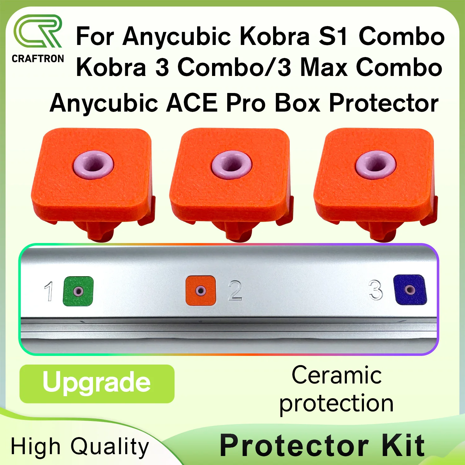 

Ceramic Inlet Ring Protector For Anycubic Kobra 3 Combo/S1 Combo 4PCS AMS Guard 3D Printer Parts