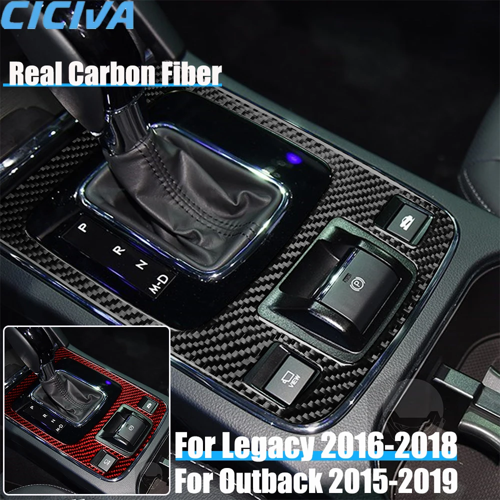 

Real Carbon Fiber Car Accessories Electronic Parking Brake Trim Cover Soft Sticker For Subaru Legacy 2016-2018 Outback 2015-2019