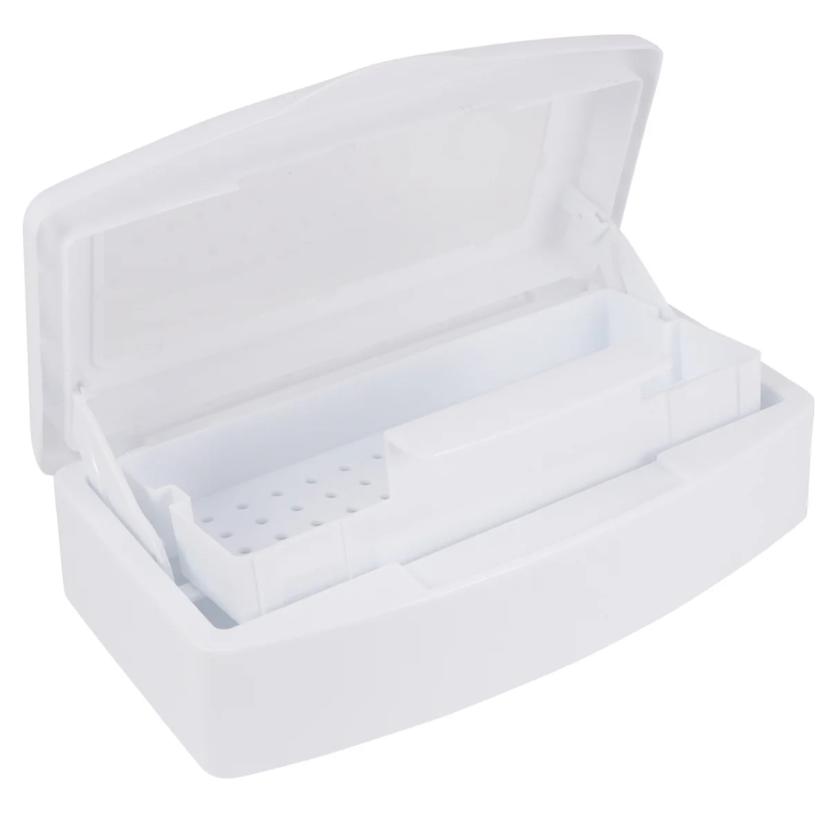 

Sterilizer Box Transparent Lid Durable Plastic Nail Art Tool Tray Case Salon Manicure Cleaning for Nail Artist Home