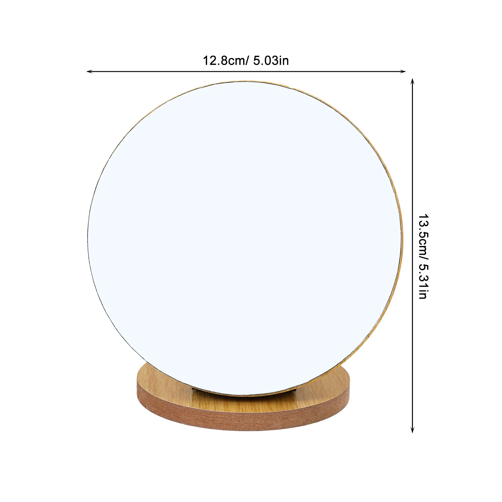 1 قطعة مرآة ماكياج قابلة للتدوير قابلة للطي البيج الكرتون مرآة سطح المكتب الزخرفية لغرفة النوم الحمام الاستخدام المنزلي