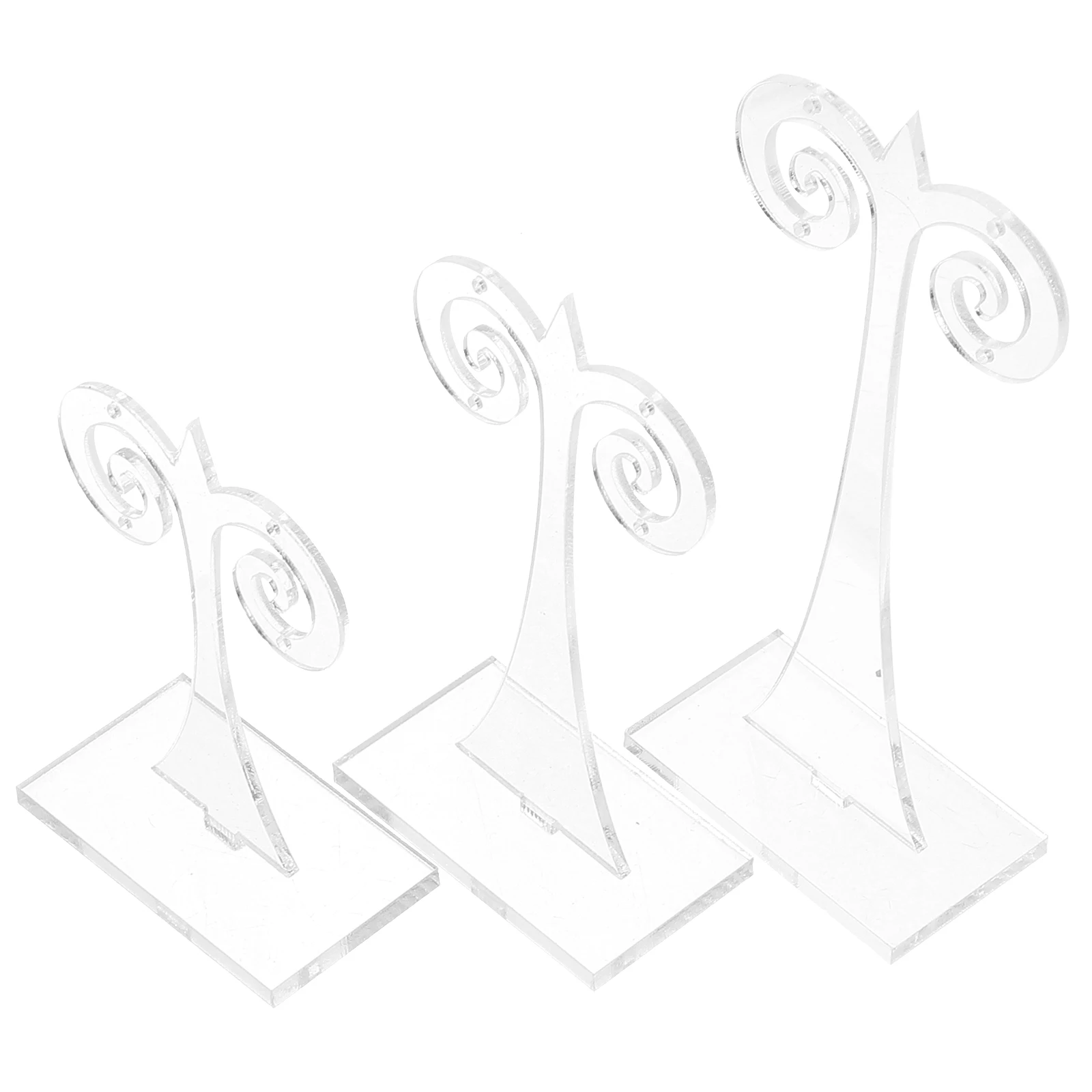 

3 Pcs Acrylic Earring Display Stand 100x50mm 80x50mm 60x50mm Jewelry Holder Rack Organizer Transparent Base Studs Storage
