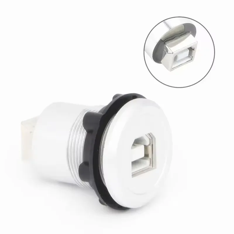 Economy 22mm USB 2.0 Panel Mount Connector Socket - Plastic Female B to Female B Cheaper Alternative for Electronics