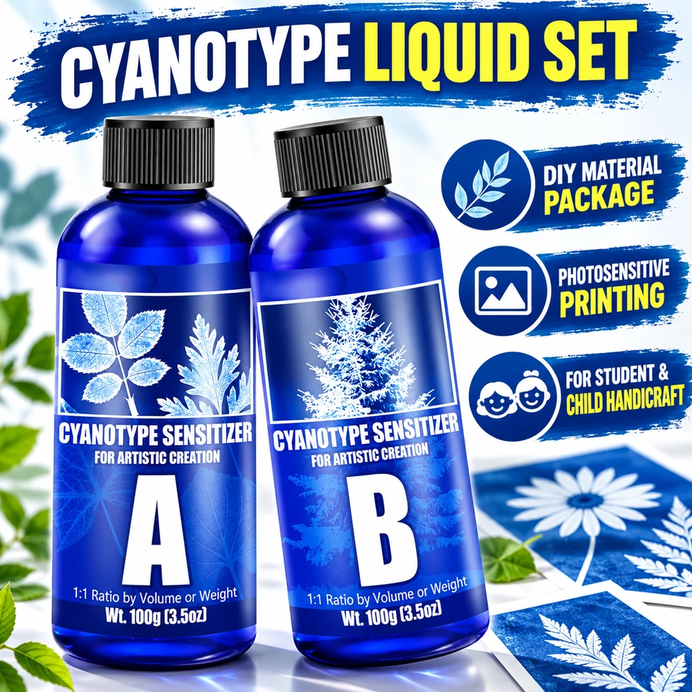 Cyanotype Liquid DIY Material Package Pigment Student Child Prints Photosensitive Photography Handicraft Cyanotiy Set Handicraft