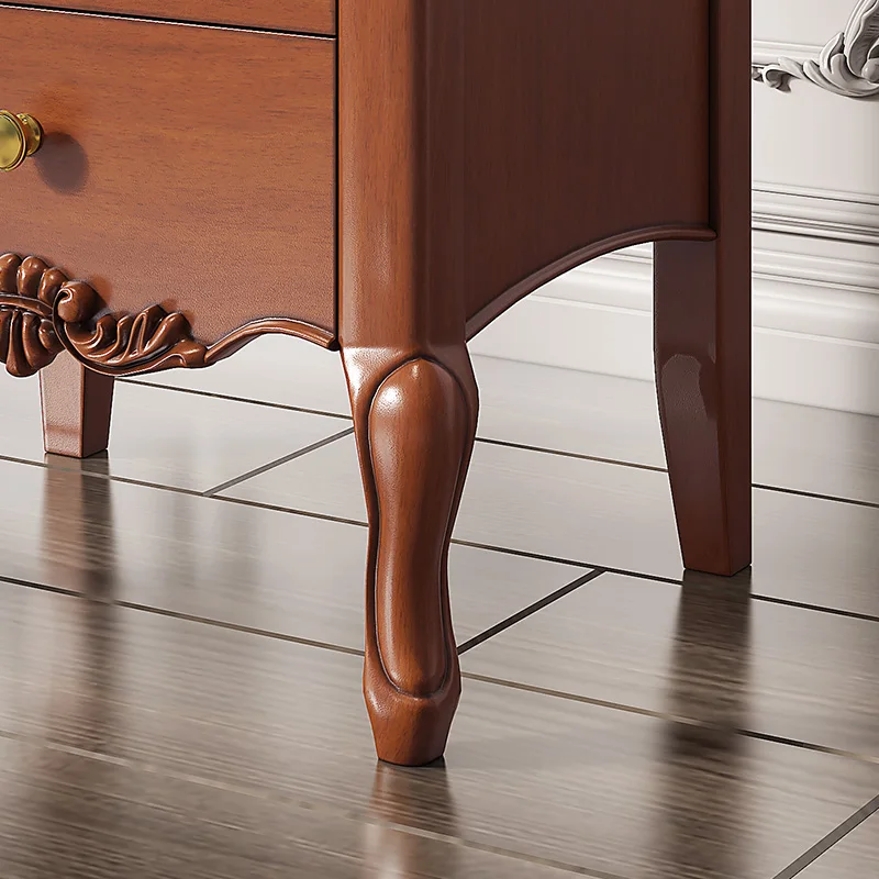 Lightweight luxury American wooden bedside table with 2 drawers