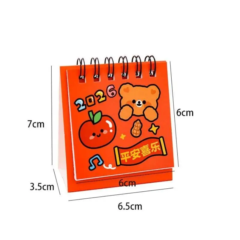 1Pc Nuovo Anno Mini Calendario da tavolo Cartoon Calendario di moda carino Calendario tascabile portatile Programma Decorazione del desktop Regali per studenti