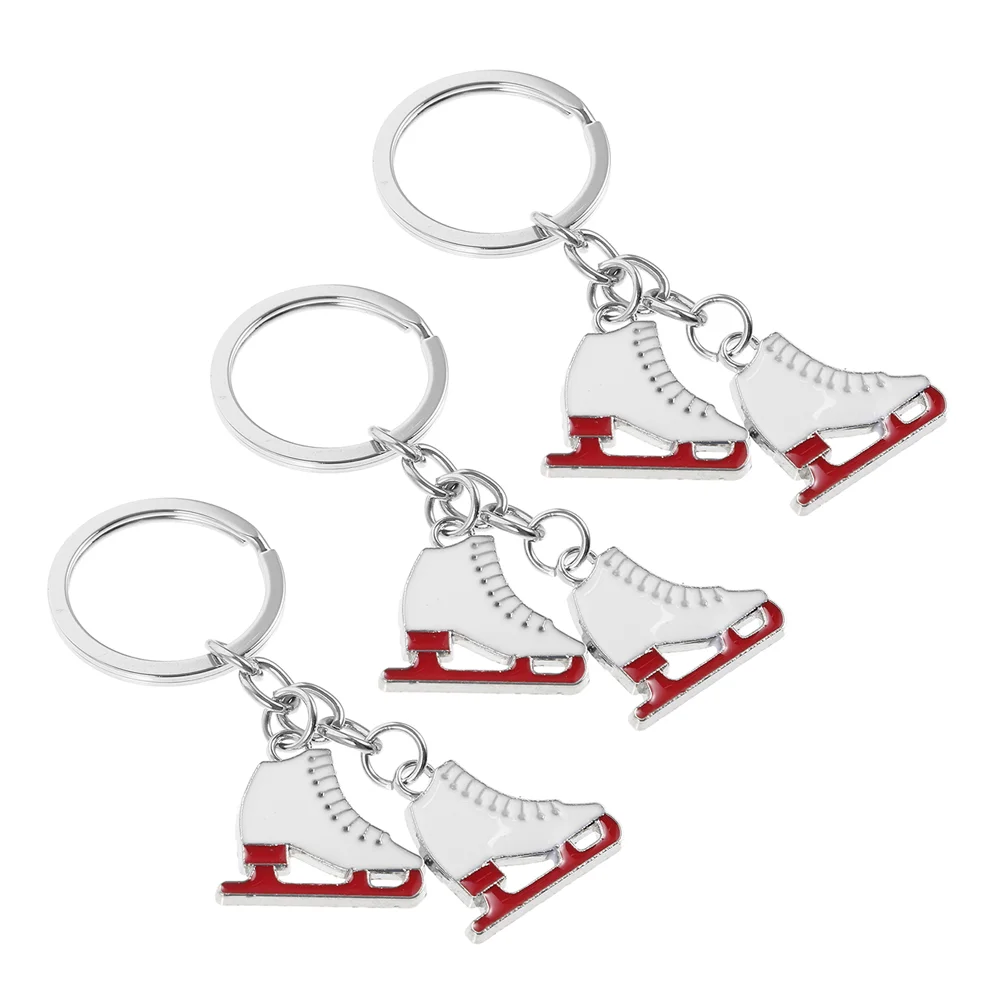 3 Pcs Ice Skates Keychain Adorable Zinc Alloy Skating Shoes Pendants Bag Charms Lightweight Portable Novel Design