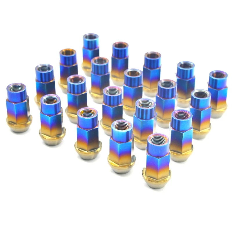 1Pc M12 m14x1.5/1.5X40mm Titanium Wheel Lug Nuts Open End For Racing Car Ti6Al4V