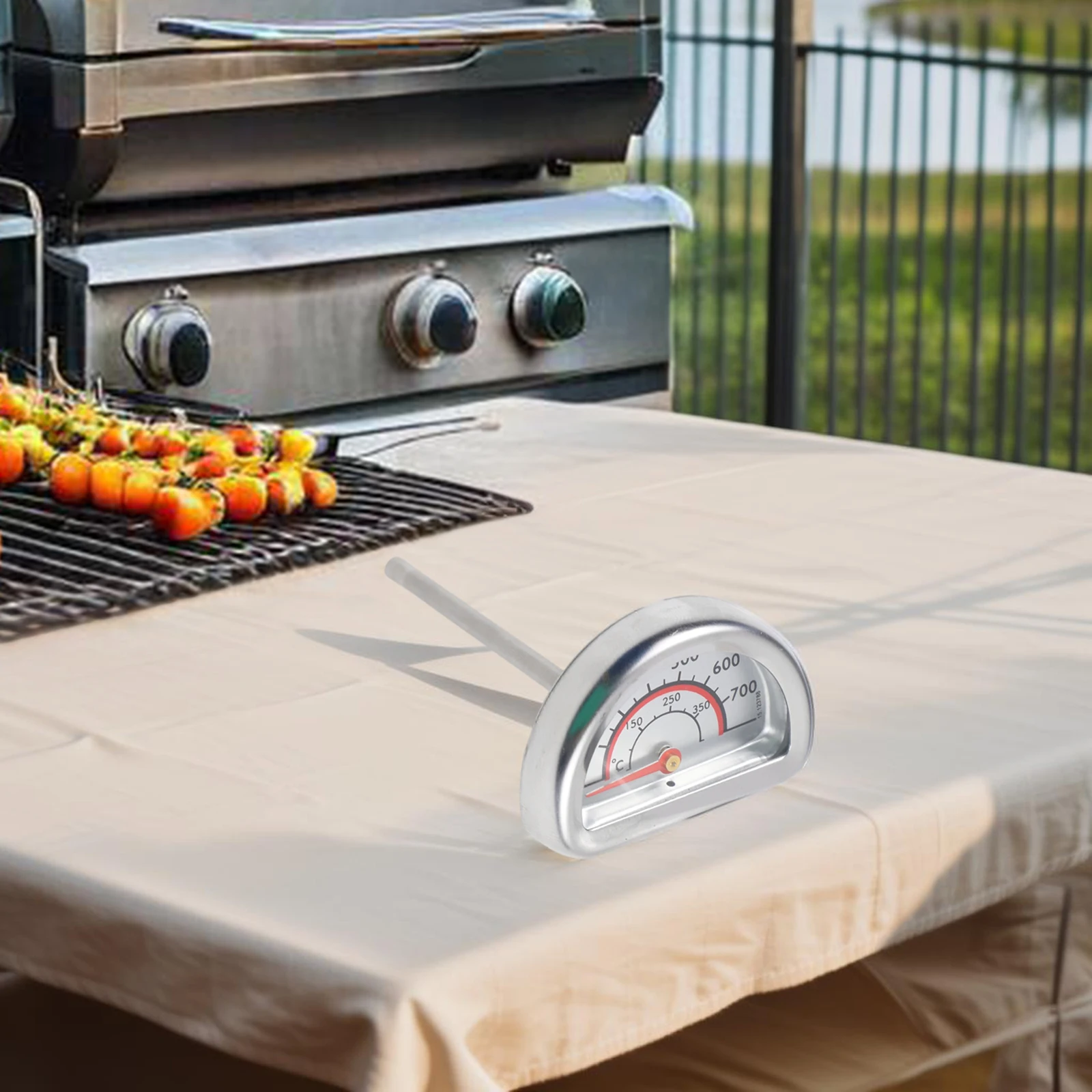 

Вечерние в барбекю, температура приготовления пищи, биметаллический термометр для приготовления пищи, термометр для барбекю с легким считыванием, таймер с циферблатом, измерение с двойной шкалой