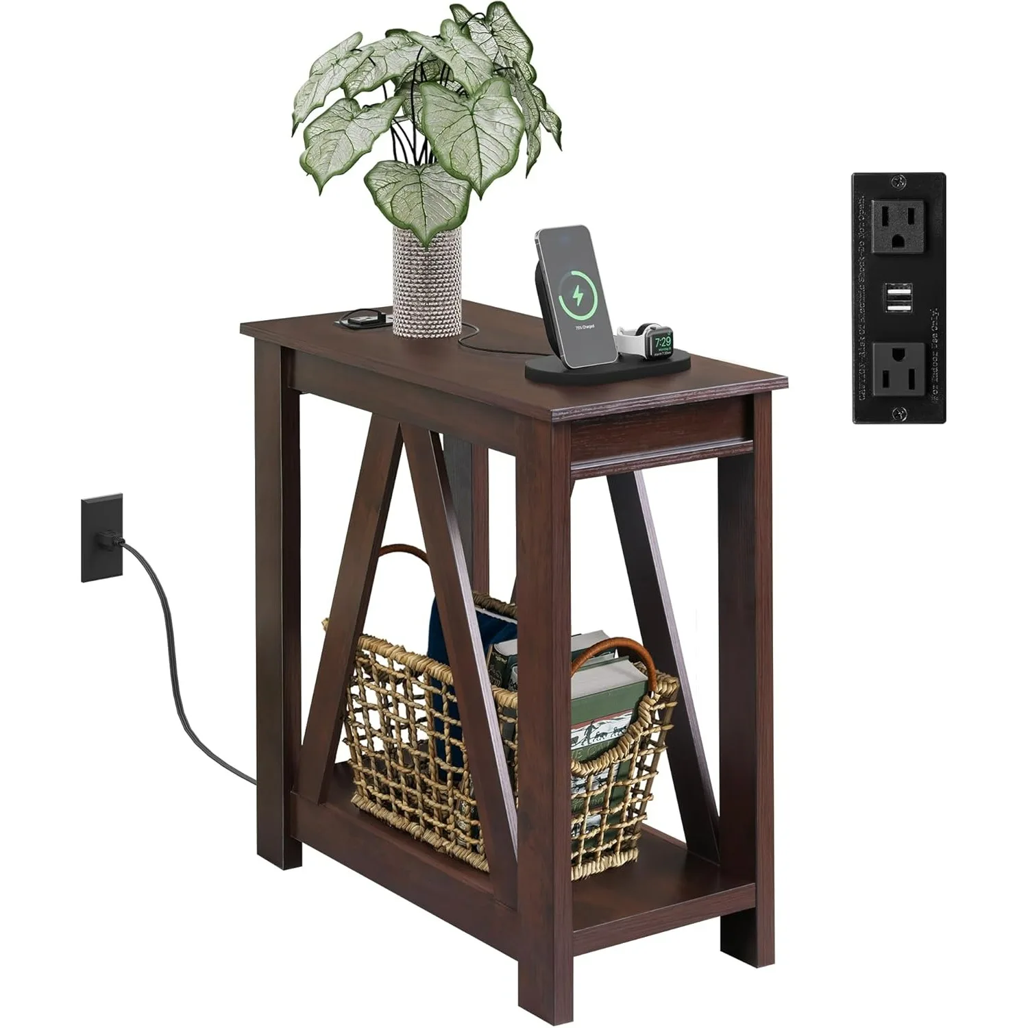 Narrow End Table Wi… - image