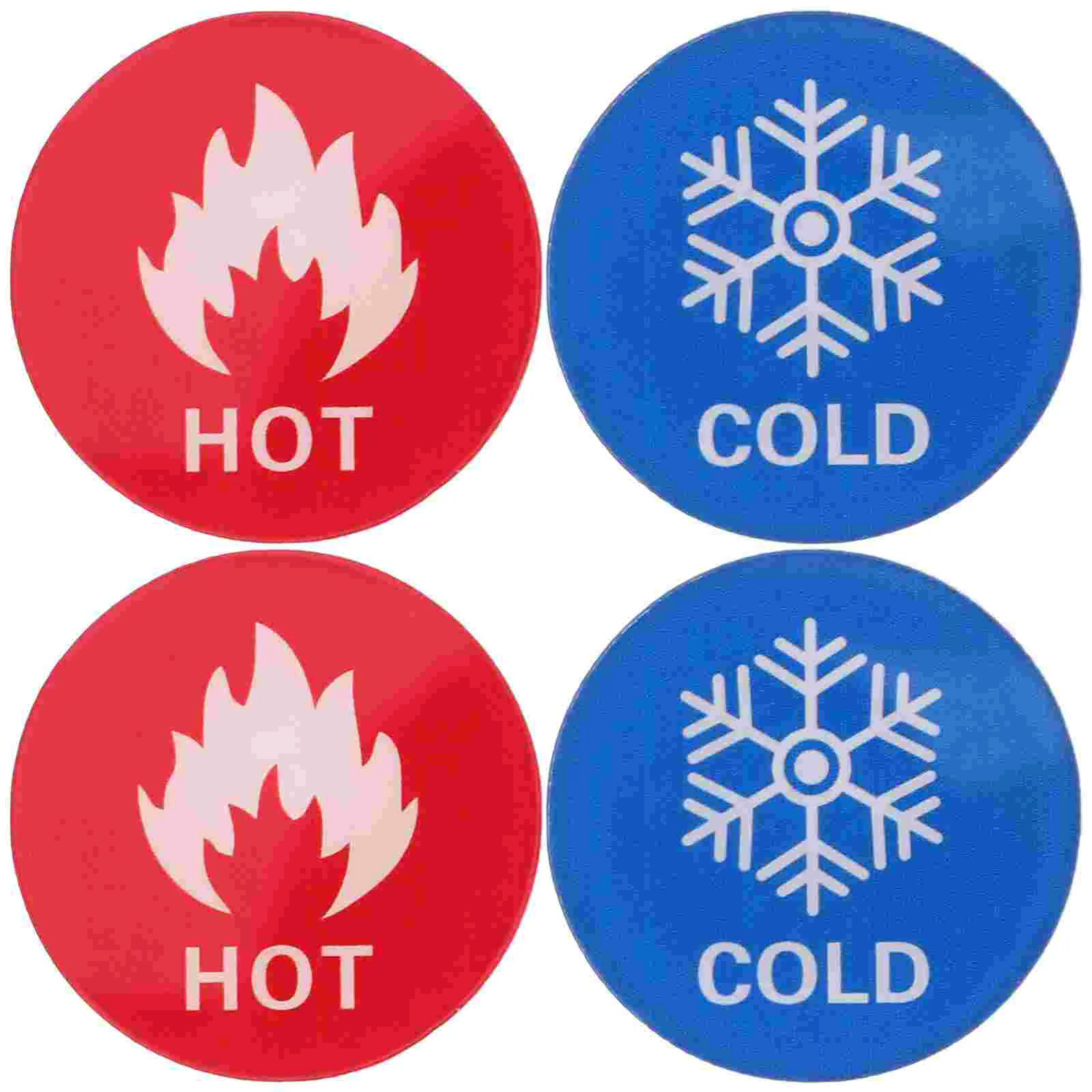 

6 Pairs Hot and Cold Water Labels Heater Stickers Signs Hand Wash Only Acrylic Ice