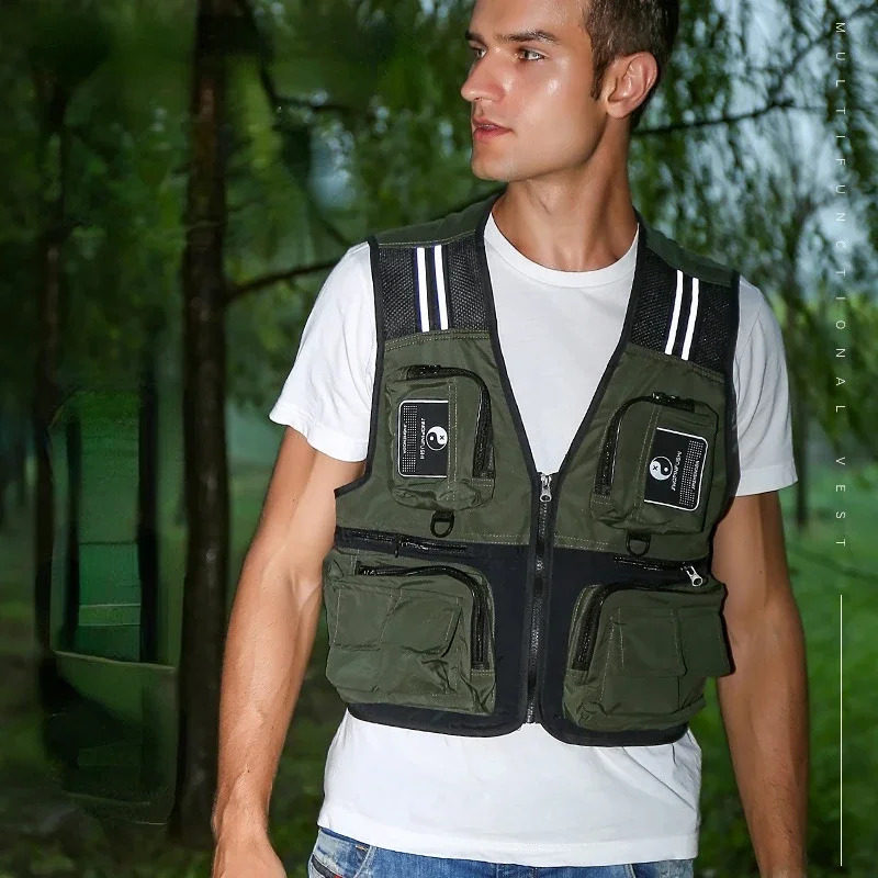 Fishing Clothing Detachable Breathable Mesh Fishing Vest with Large Pockets Light Fly Lure Men Vests Perfect for All Seasons