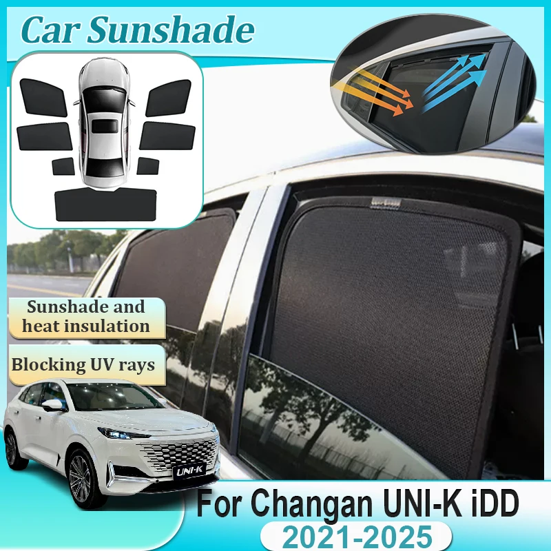 

For Changan UNI-K 2025 Accessories 2021-2025 Magnetic Mesh Sunshades Sun Protection Covers Visors Tools Privacy Auto Accessories