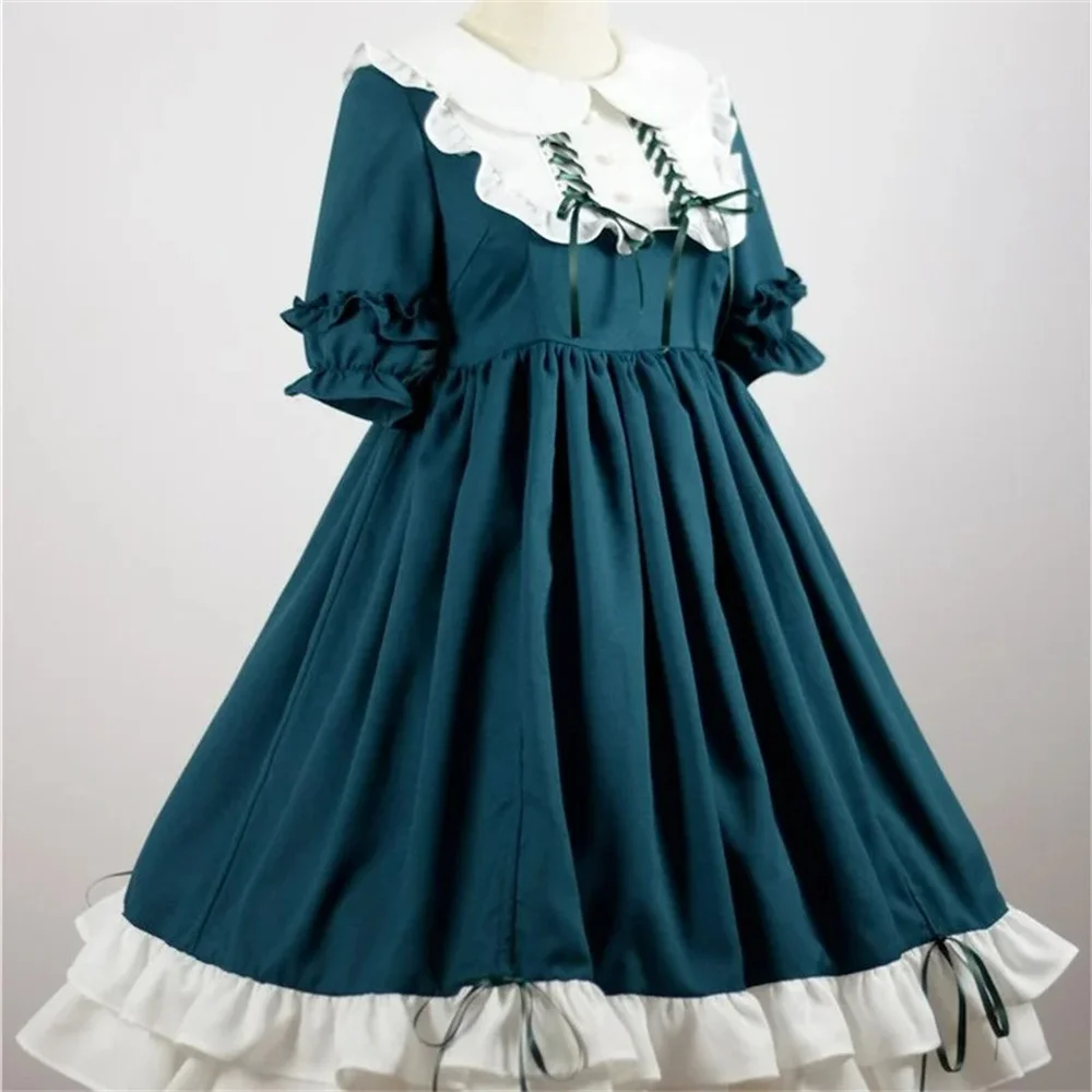 

Женские японские кружевные вечерние платья с бантом и высокой талией, винтажное викторианское платье принцессы Лолиты, кавайное платье для девочек, готические платья на Хэллоуин