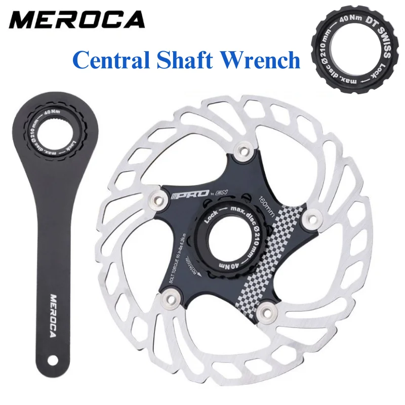 MEROCA Bicycle Center-Lock Cover MTB Mountain Bike 6 Bolts Disc Brake Rotor Adapter Compatible with 9/12/15mm Axis Repair Tools