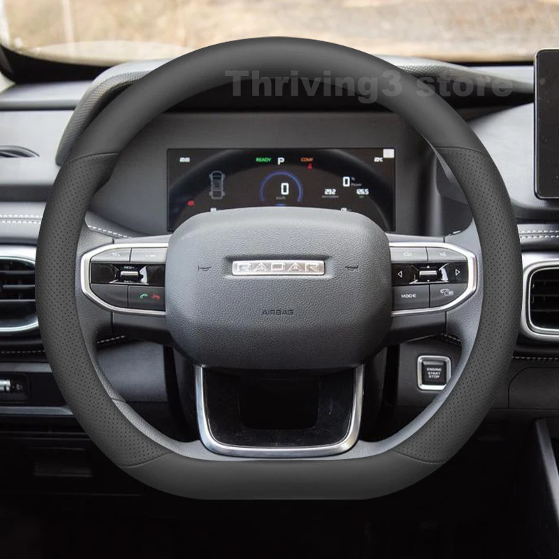 

Leather Car Steering Wheel Cover For NEW GEELY Riddara RD6 EV 2025 RADAR RD6 Auto interior GEELY Riddara RD6 2025 Accessories