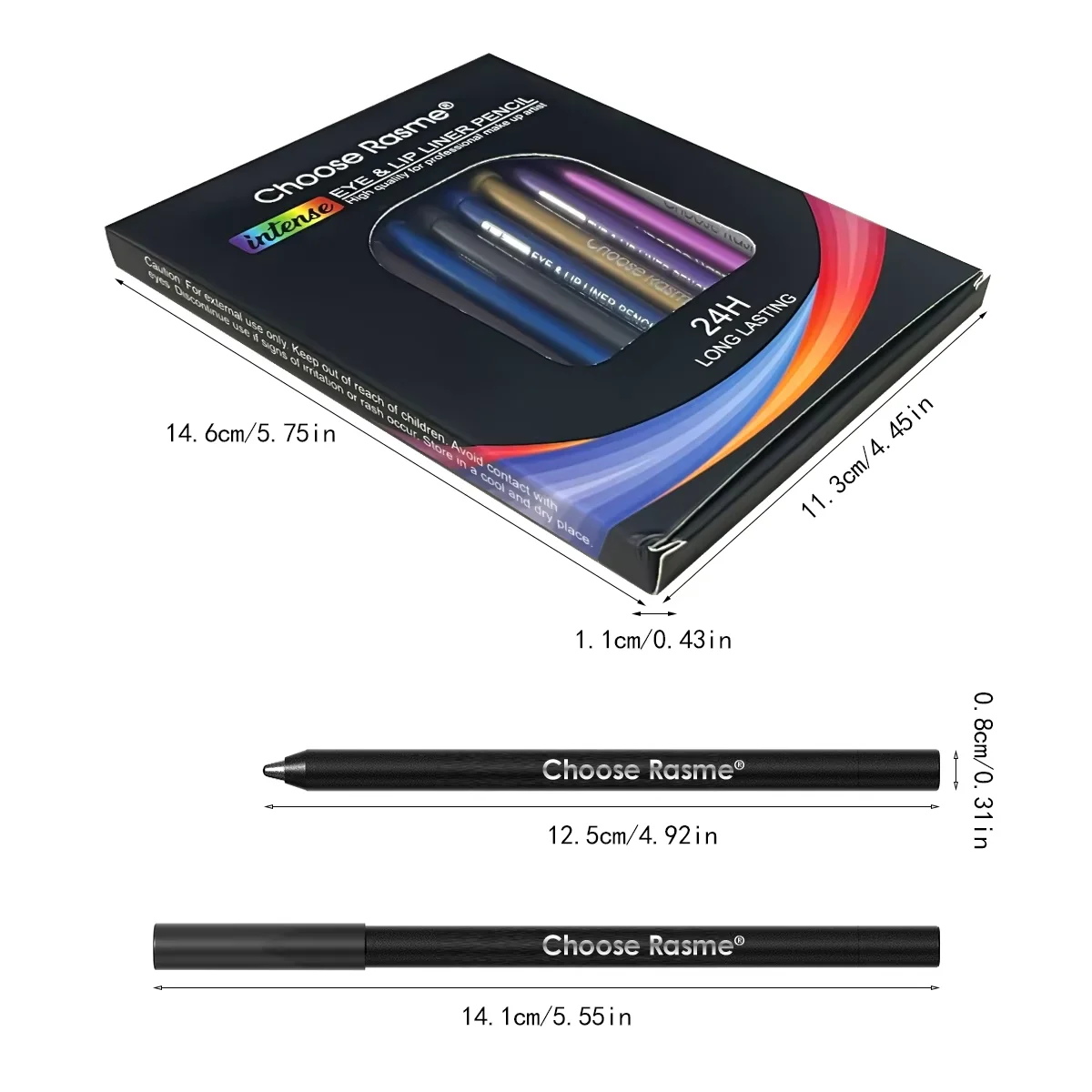 Ensemble de 12 couleurs de fard à paupières à paillettes et scintillantes, paquet de bâtons d'eye-liner, à porter une Application lisse, stylos de maquillage polyvalents pour activités d'halloween