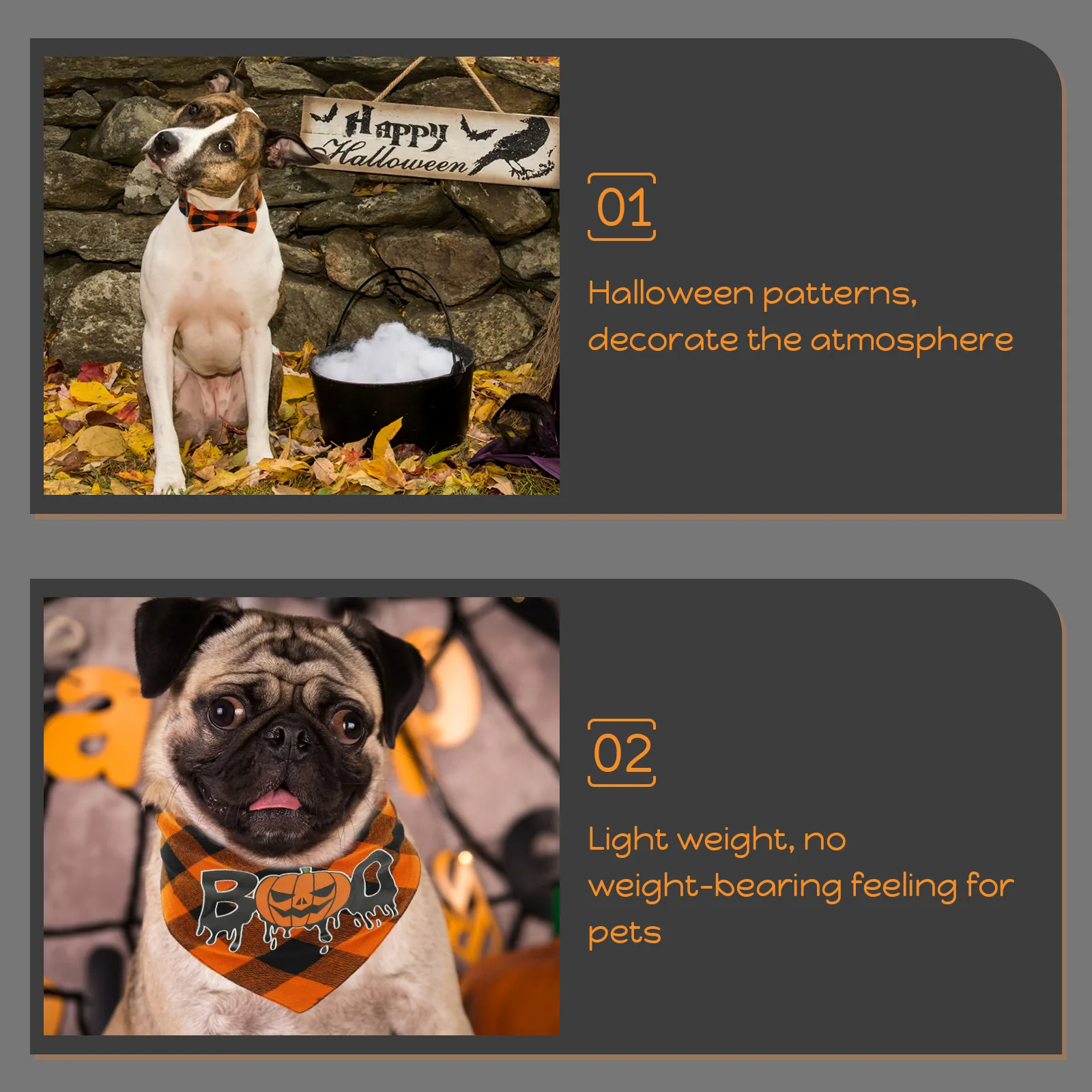 

1 set Decorative Dog Scarf Halloween Dog Collar Wear-Resistant Puppy Collar Party Accessory Birthday Pet Celebration Washable