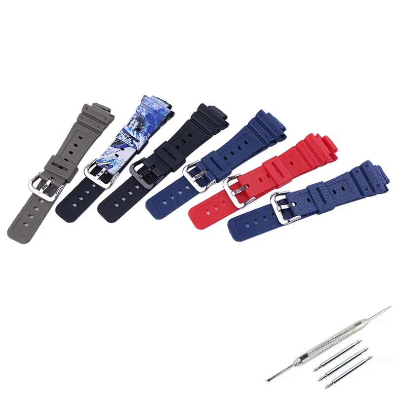 16mm resin strap compatible for Casio DW5600GW-5610 G-5600E GW-B5600 watch band belt buckle watch accessories men and women