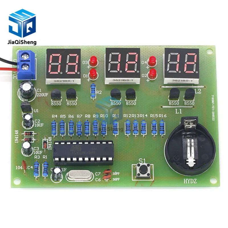 DIY Kits AT89C2051 Electronic Clock Digital Tube LED Display Suite Electronic Module Parts and Components DC 9V - 12V