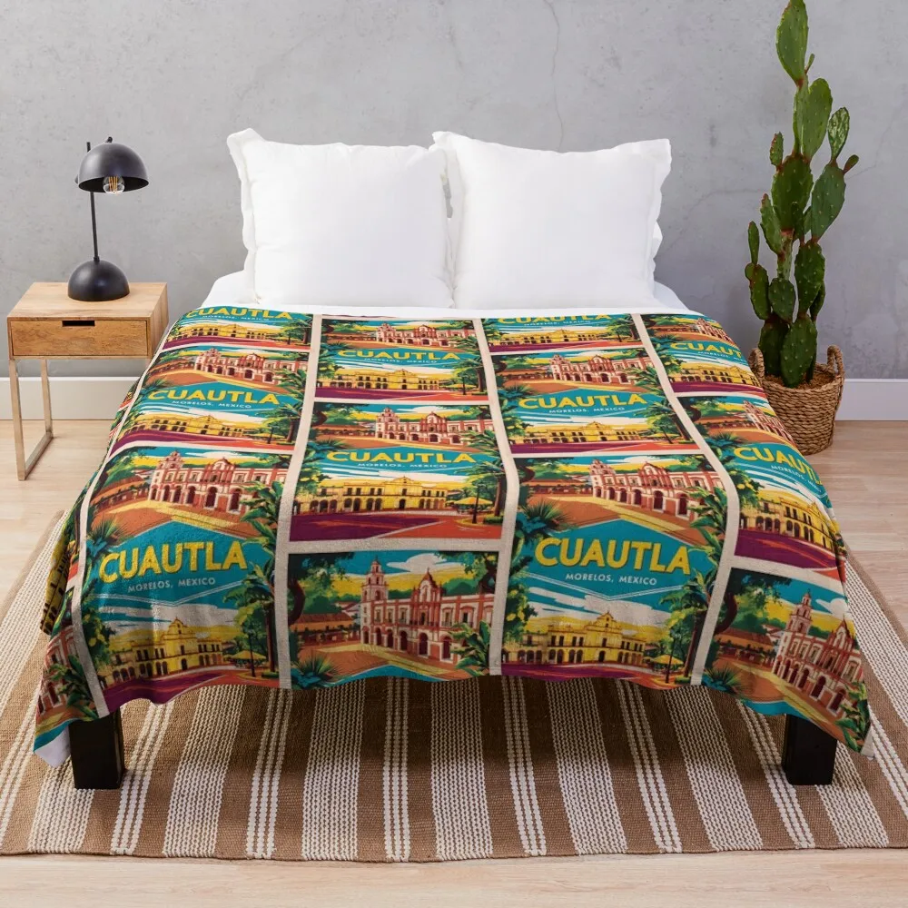 

Cuautla Morelos Vintage Travel Tourism Throw Blanket Summer Travel Beautifuls valentine gift ideas Blankets