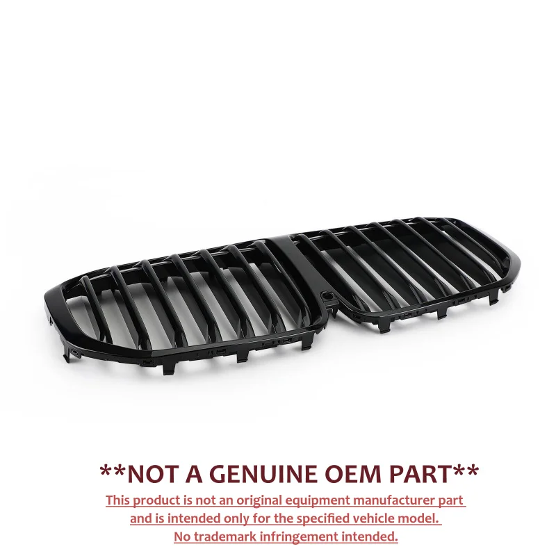 For BMW X7 G07 19‑22 Modified Black Single Double Slat Front Bumper Grille Air Intake Grill Exterior Replacement Parts