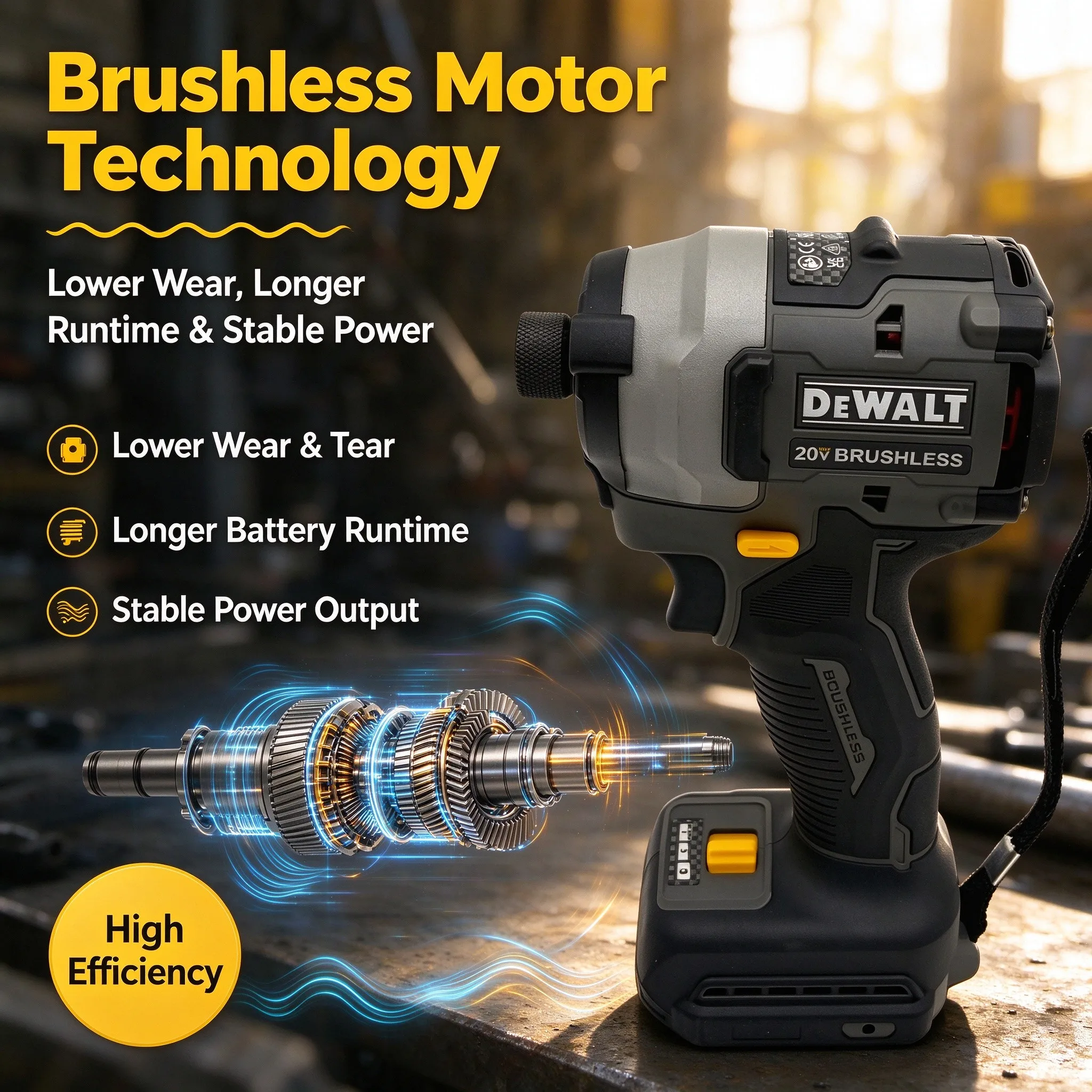 DEWALT DCF85M Brushless Lithium Impact Driver, Multi‑Functional Variable Speed Electric Screwdriver & Woodworking Drill
