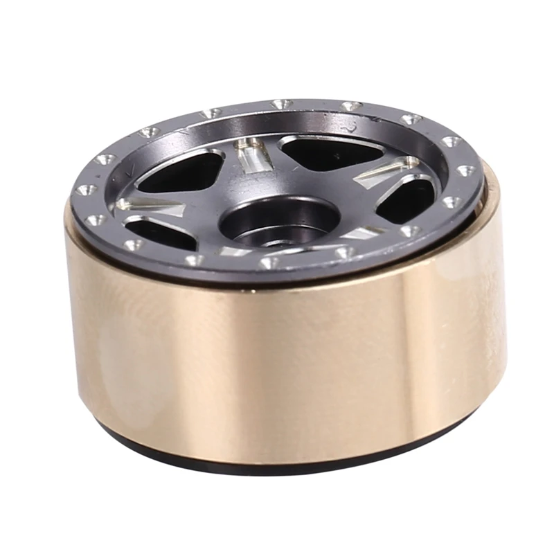 4Pcs Brass 1.0 Beadlock Wheel Rim Wheel Hub For 1/24 RC Crawler Car Axial SCX24 AXI90081 AXI00002 Upgrade Parts