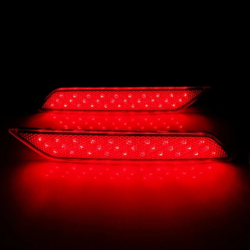 Car Red Lens 60-SMD LED Bumper Reflector Brake Tail Turn Signal Lights For Honda Civic Sedan 2013-2015