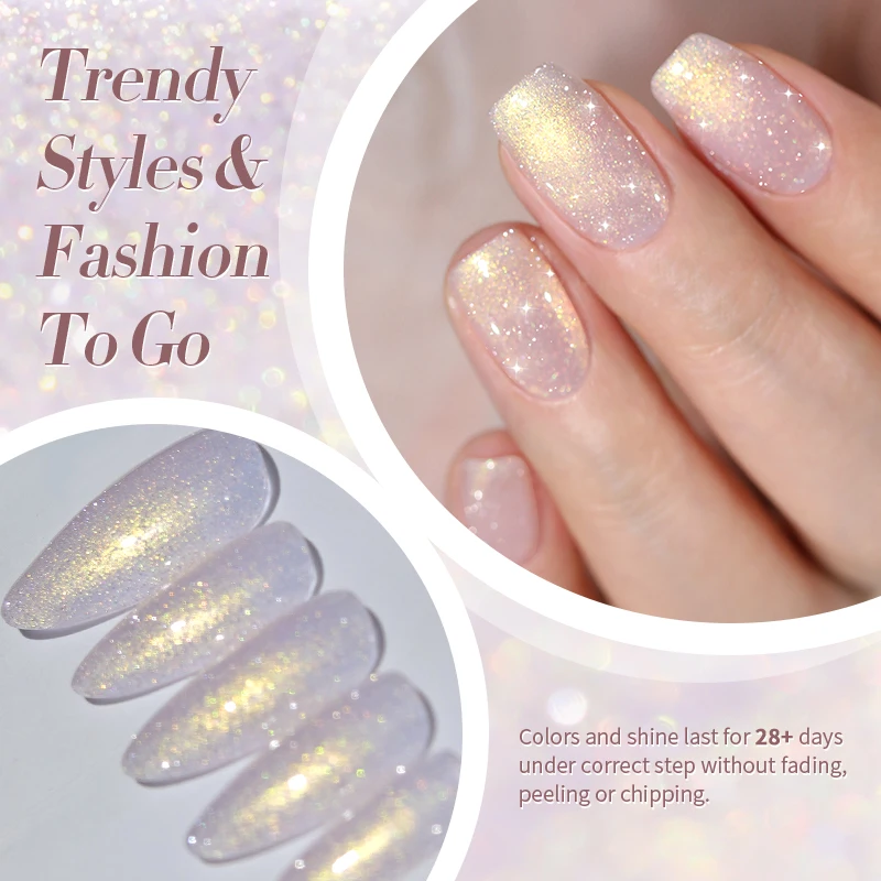 BORN PRETTY 10 ミリリットルオーロラパールキラキラジェルネイルポリッシュグリッター虹色ソークオフ UV ジェル半永久ワニス DIY マニキュア